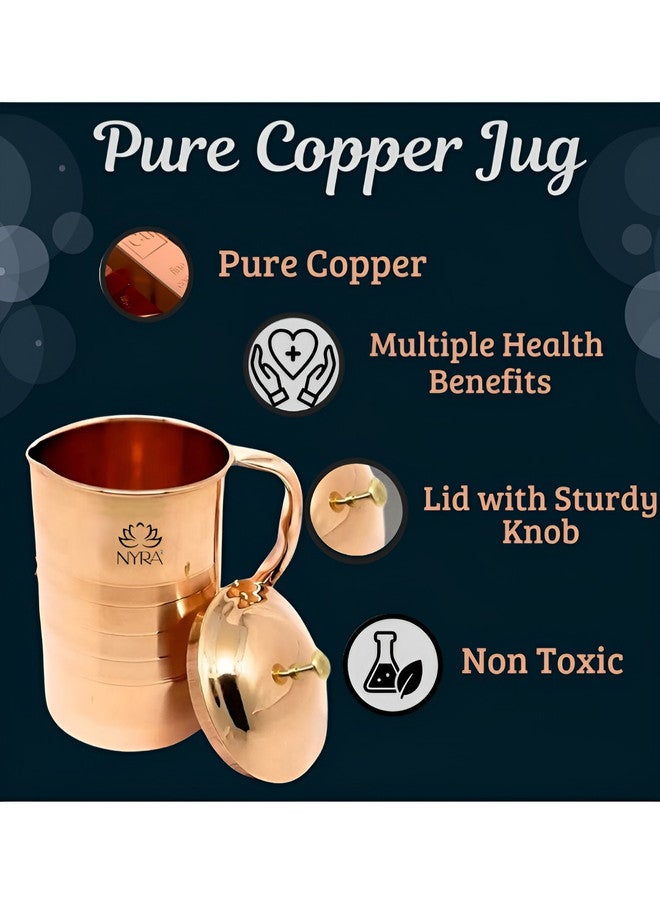 Nyra Kitchenware Nyra Pure Copper Tamba Water Jug with Lid - 1.8 Ltr - Ayurvedic Health Benefits - Image 4
